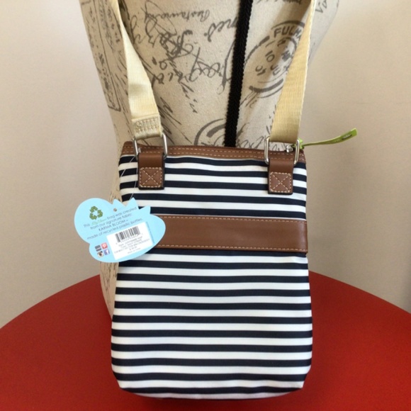 💐NEW Lily Bloom Navy Blue Stripe Eva Crossbody Bag - Picture 2 of 5